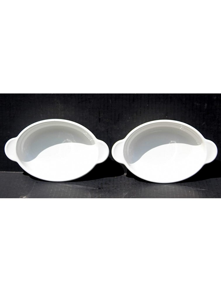 Set of 2 Corning Casserette Oval Au Gratin Dishes with Glass Lids P-14-B - BX6MZWUDP