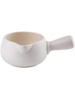 Ceramic Casserole Hot Milk Baby Baby Food Supplement Small Milk Pot Single Handle Porridge Pot Stockpot,Color:Pink Color : White - BFK7NE6XY