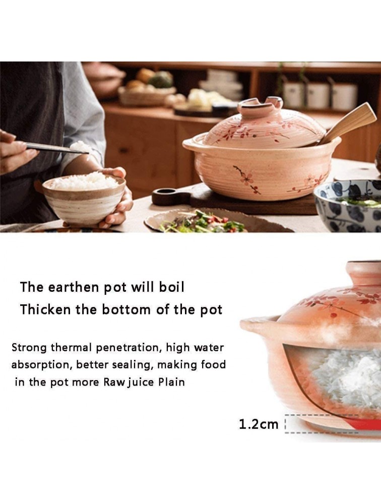 Chinese pottery -Cooker Pot 20Cm Home Cooking Tagine Pot|high temperature ceramic pot with Lids for Home Kitchen|for Most Open Flame Cookware - BPRVZB9GK