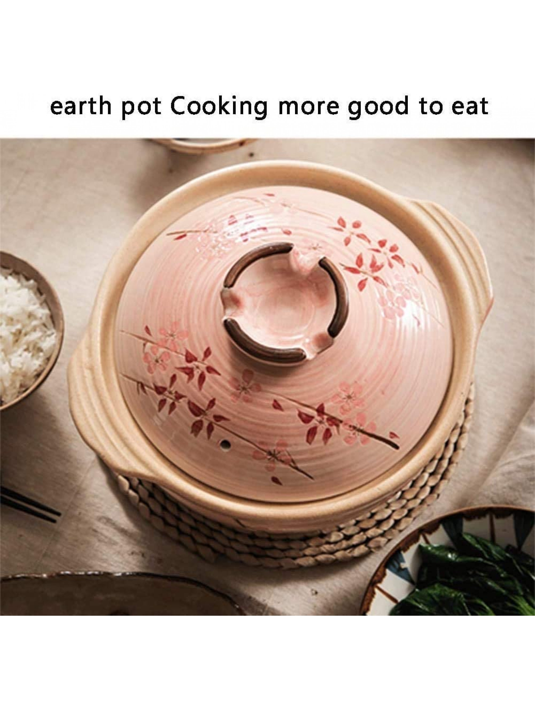 Chinese pottery -Cooker Pot 20Cm Home Cooking Tagine Pot|high temperature ceramic pot with Lids for Home Kitchen|for Most Open Flame Cookware - BPRVZB9GK