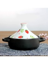 Chinese pottery -Cooker Pot 20cm Tagine Pot with Handle|High Temperature Resistance Ceramic Pot|Hand-Made Slow Cooker|for Most Open Flame Cookware Color : White 2 - BP0ZP5OPY