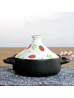 Chinese pottery -Cooker Pot 20cm Tagine Pot with Handle|High Temperature Resistance Ceramic Pot|Hand-Made Slow Cooker|for Most Open Flame Cookware Color : White 2 - BRIWEEZPS