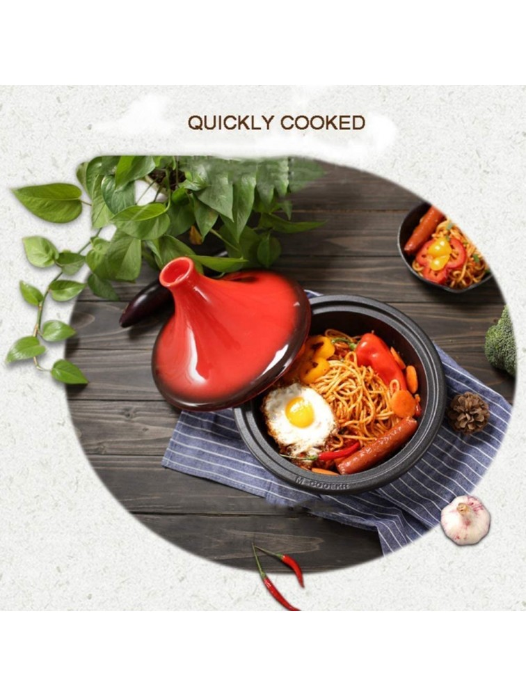 Chinese pottery -Cooker Pot 27cm tagine cooking pot|Moroccan Thickened Cast Iron Pot|Oven Safe Dish Clay|Without Lead Cooking Healthy Food Color : 27cm With Thermal Board Size : Orange - BDRI3TIDN