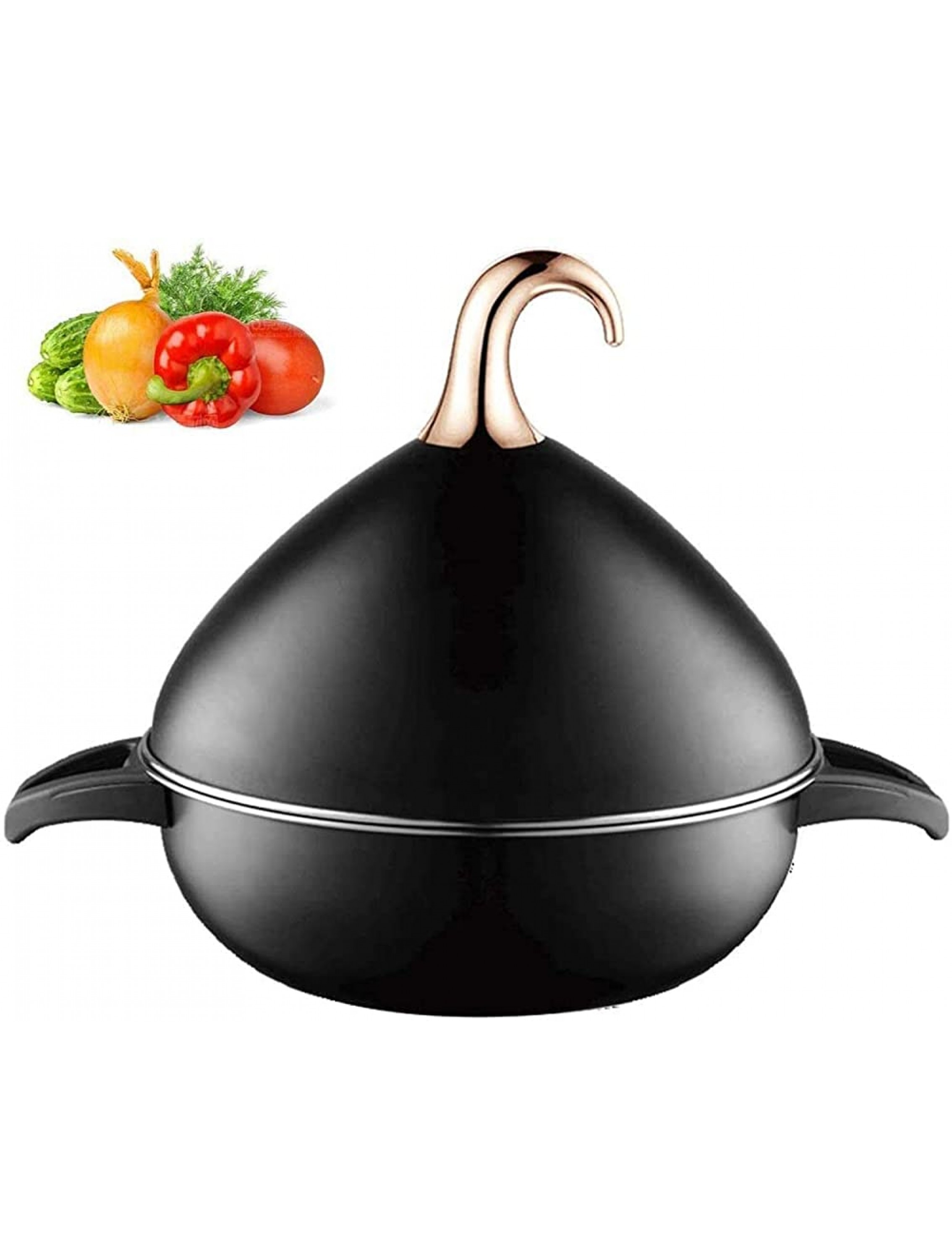 Chinese pottery -Cooker Pot 3.5L Cast iron pot|Tagine Pot with Enameled Cast Stainless Steel Base|easy to clean|Without Lead Cooking Healthy Food - BT1P9H1UB