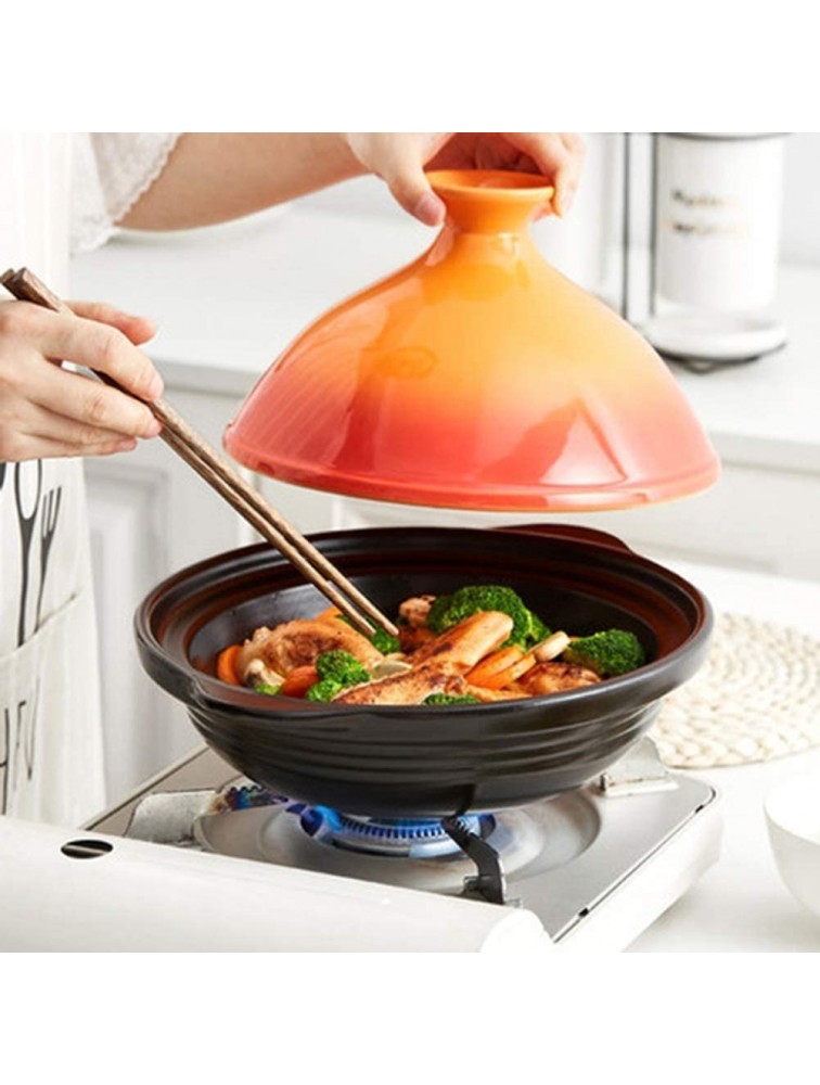 Chinese pottery -Cooker Pot Household Casserole Soup Pot|No Oil Smoke Tagine Pot with High Temperature Resistance|for Different Cooking Styles - BQTQYQ39I