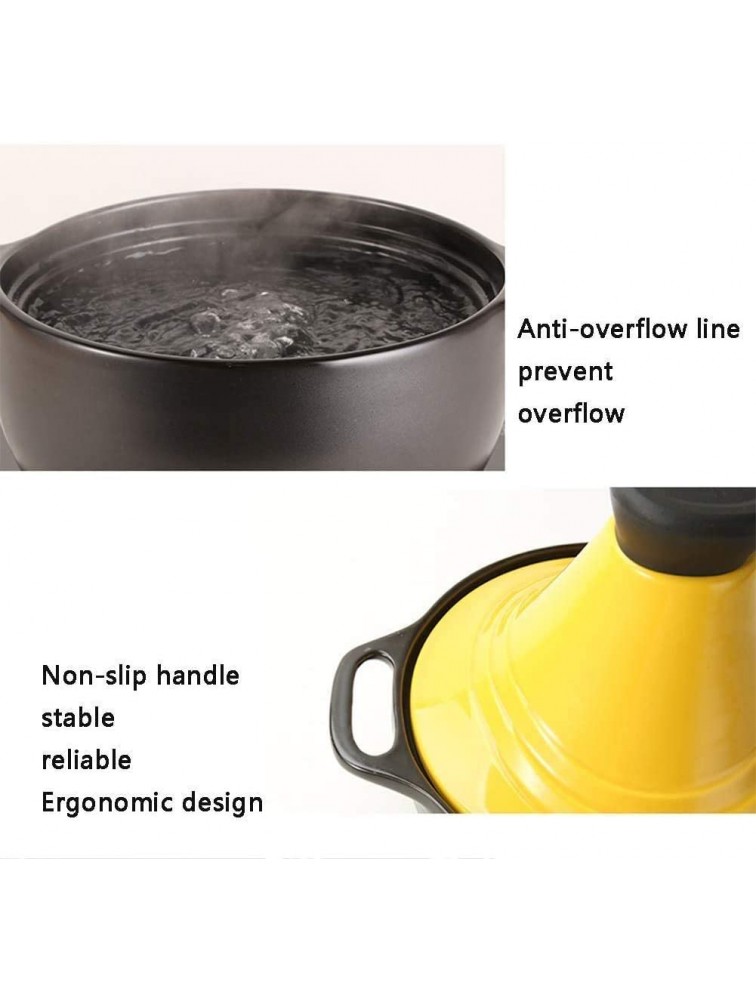 Chinese pottery -Cooker Pot Yellow Enamel Tagine pot|High Temperature Resistant Stone Pot for Home Kitchen|Without Lead Cooking Healthy Food Size : 2.5L - BX2JATXYS