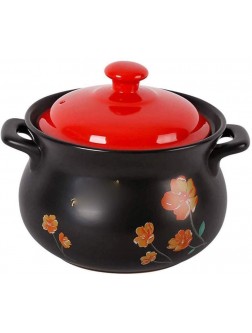 TJLSS Casserole，Non-Stick Lid Stone Soup Pot with Tempered Glass Cover Anti-Warping Non-Toxic Can Be Washed in The Dishwasher Color : Red - B4L121X5F