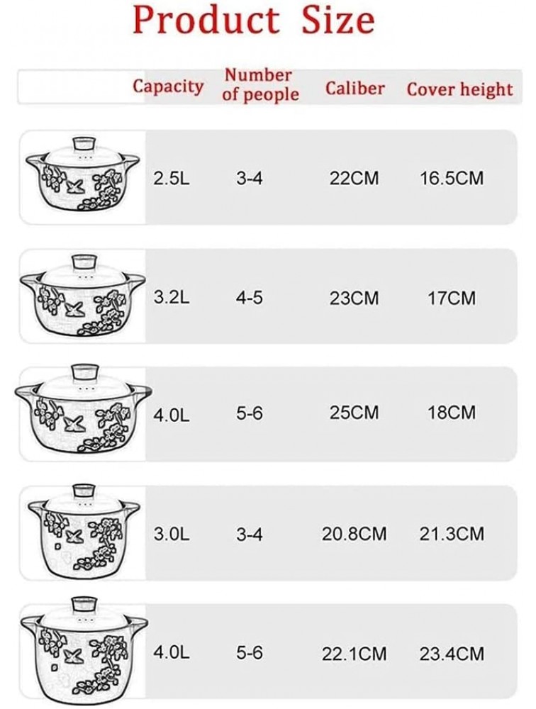 Z-COLOR Casserole Dishes Soup Casserole Dishes Stew Pot Casserole Household Korean,Claypot Rice Casserole,high Temperature Resistant Size : 2.5 L - BR9LK0PMW