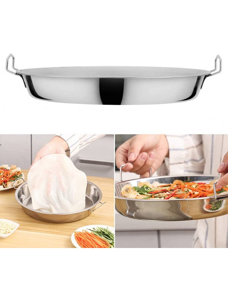 01SHIRTS Steaming Tray Pan Cold Noodle Making Tools Stainless Steel Steamed Rice Tray Cake Dish Chinese Liangpi Steamer Pan ound Cake Pan Fruit Tray for Home Kitchen - BUB0VLVX9