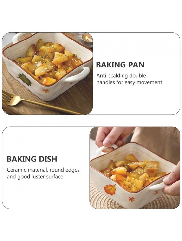 Cabilock Ceramic Baking Dish Non- stick Rectangular Cake Pan Cookware Dish with Double Handle Serving Dish Lasagna Pans for Pie Cheesecakes Kitchen Dinner Tool - BRDOH53NS