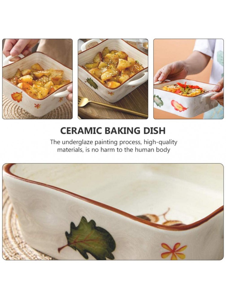 Cabilock Ceramic Baking Dish Non- stick Rectangular Cake Pan Cookware Dish with Double Handle Serving Dish Lasagna Pans for Pie Cheesecakes Kitchen Dinner Tool - BRDOH53NS