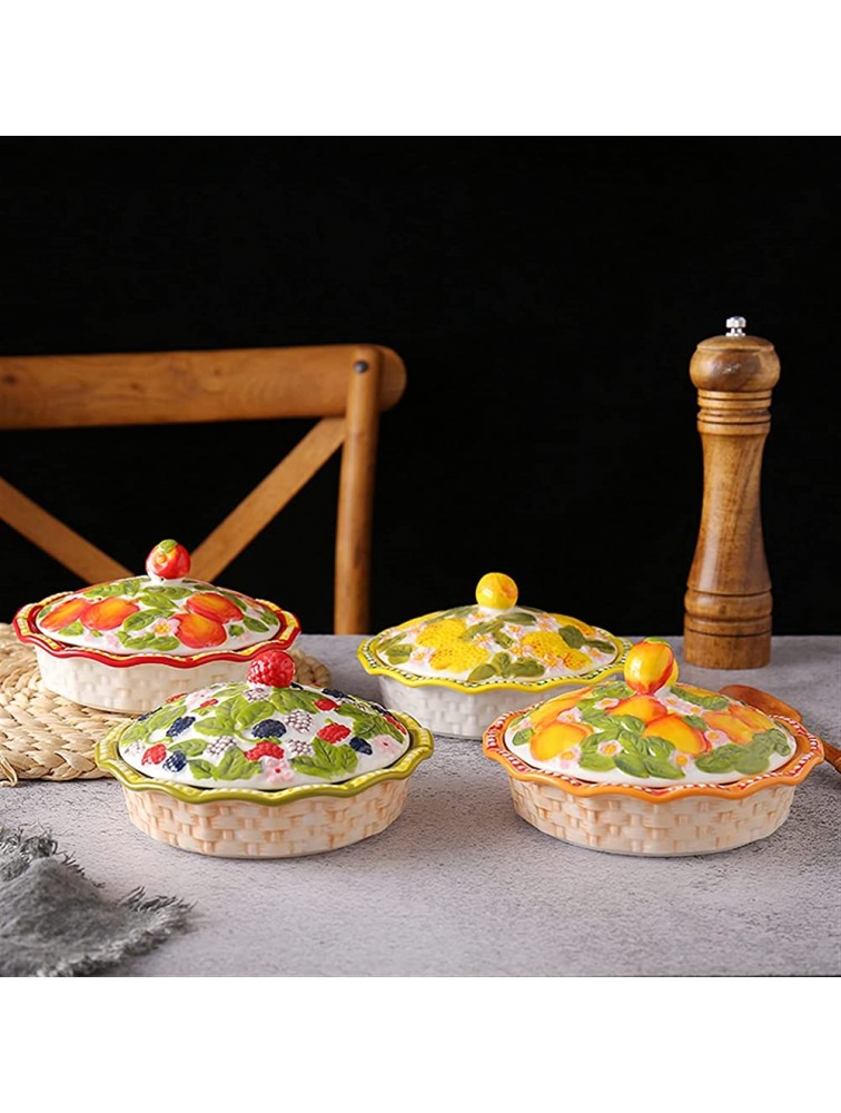 Quiche Creative Embossed Ceramic Bake Pan Bowl Set Binaural Fruit Vegetable Oven Bake Plate Kitchen dining table Size : A - BEQSH2RBF