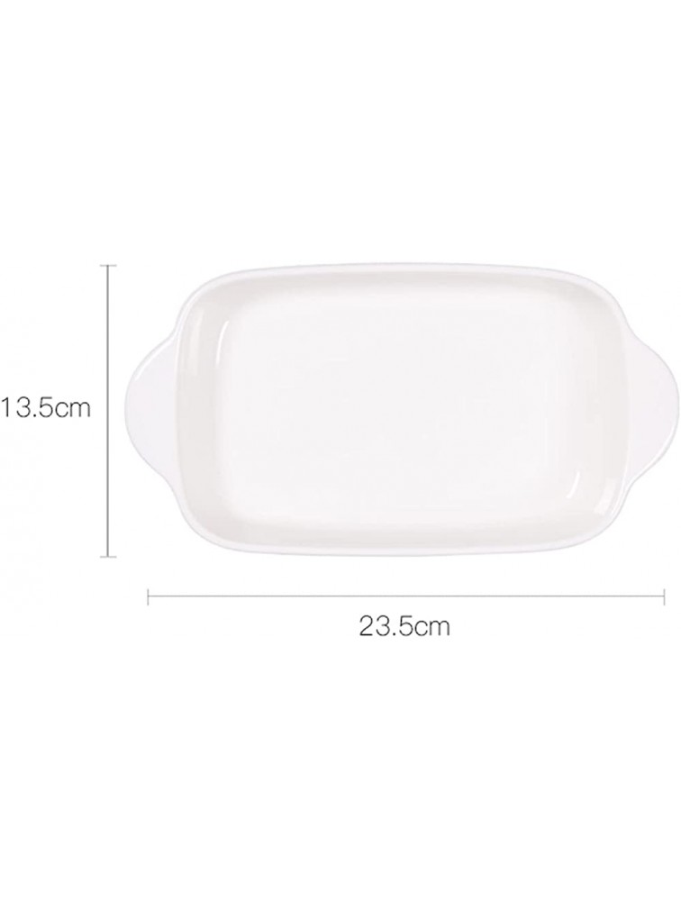 SHOUCAN Binaural Ceramic Baking Pan for Household Ovens Breakfast for Casserole Cake Dinner Kitchen Banquet and Daily Use Tableware,White - B4HL8Y2ZJ