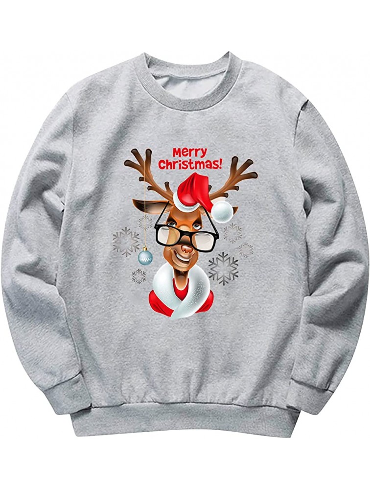 Wirziis Christmas Graphic Sweatshirts for Women Fashion Crewneck Loose Fit Pullover Casual Long Sleeve Snowman Sweaters - BEG0FSC3E