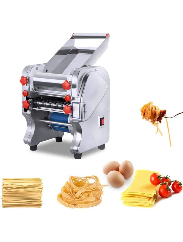 ZKS-KS Pasta Machine 550W 220V Stainless Steel Commercial Electric Noodle Pasta Maker Dough Roller Noodle Cutting Machine Noodle Width 16CM Adjustable Noodle Width 3mm 5mm Pasta Cutter - B3F464074