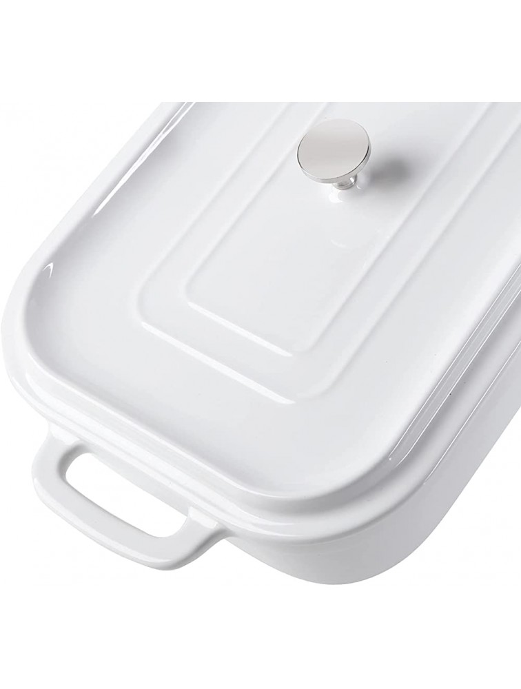 16.9x10 Inch ,4.5 quart， Ceramic Casserole Dish with Lid Large bakeware with ,Covered Rectangular Casserole Dish Set Lasagna Pans with Lid for Cooking Baking dish With Lid for Dinner Kitchen Christmas box gift; present; souvenir friend Men friends get married wedding marriage A new home move house - BJANQB49E
