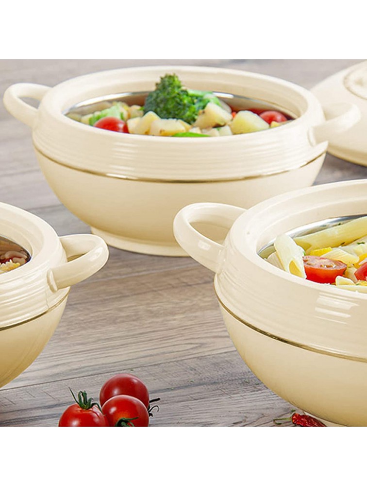 Asian Ambiente Large Food Warmer Hot Pot Set Of Insulated Casseroles 6 8 And 10 Litre - BMW3HNBQ0