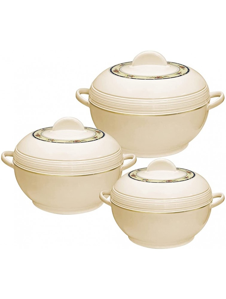 Asian Ambiente Large Food Warmer Hot Pot Set Of Insulated Casseroles 6 8 And 10 Litre - BMW3HNBQ0