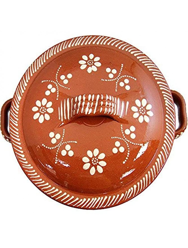 Ceramica Edgar Picas Vintage Portuguese Traditional Clay Terracotta Casserole With Lid Made In Portugal Cazuela N.4 10 3 8 Diameter - BU5TK1SCR
