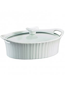 Corningware French White III Oval Casserole with Glass Cover 1.5-Quart - BXFH47XD7