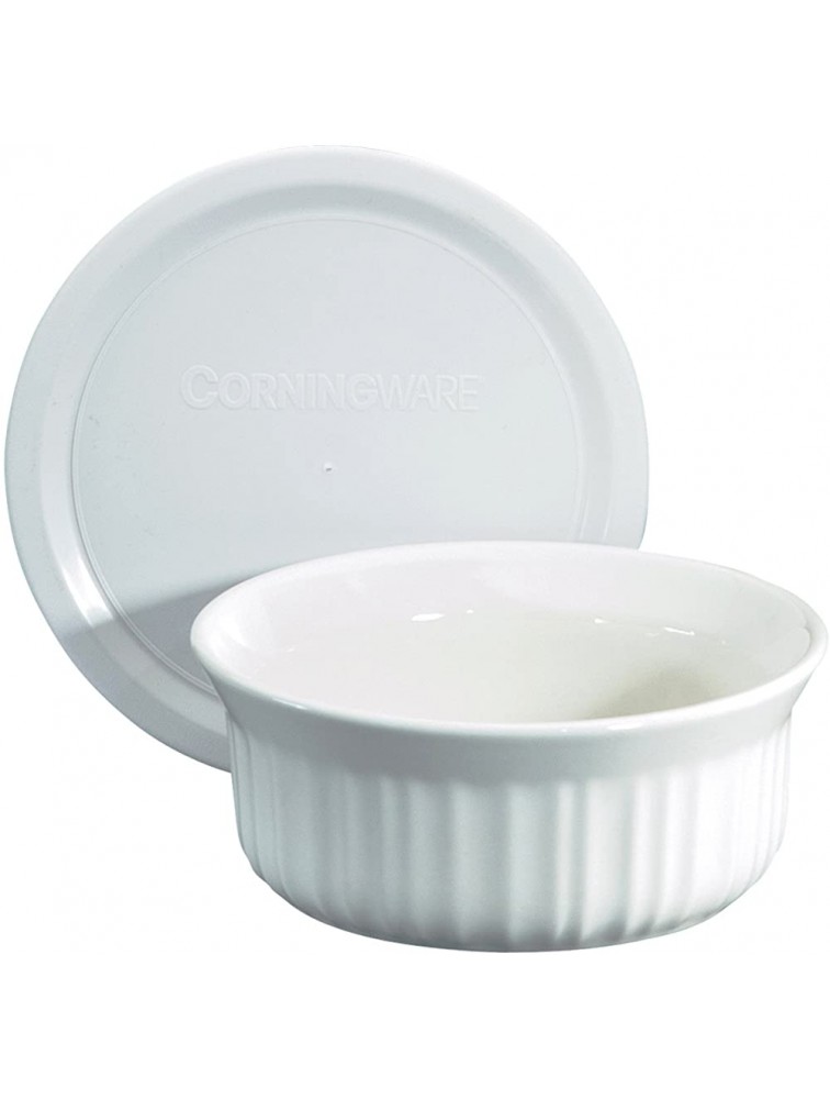 CorningWare French White Pop-Ins 16-Ounce Round Dish with Plastic Cover Pack of 2 Dishes - BNR66IE0J