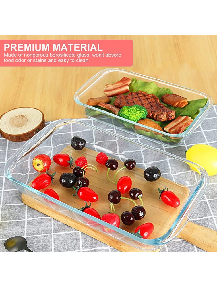 KOMUEE 8-Pieces Glass Baking Dish with Lids Rectangular Glass Baking Pan Bakeware Set with BPA Free Lids Baking Pans for Lasagna Leftovers Cooking Kitchen Fridge-to-Oven Red - B00UVD9J8