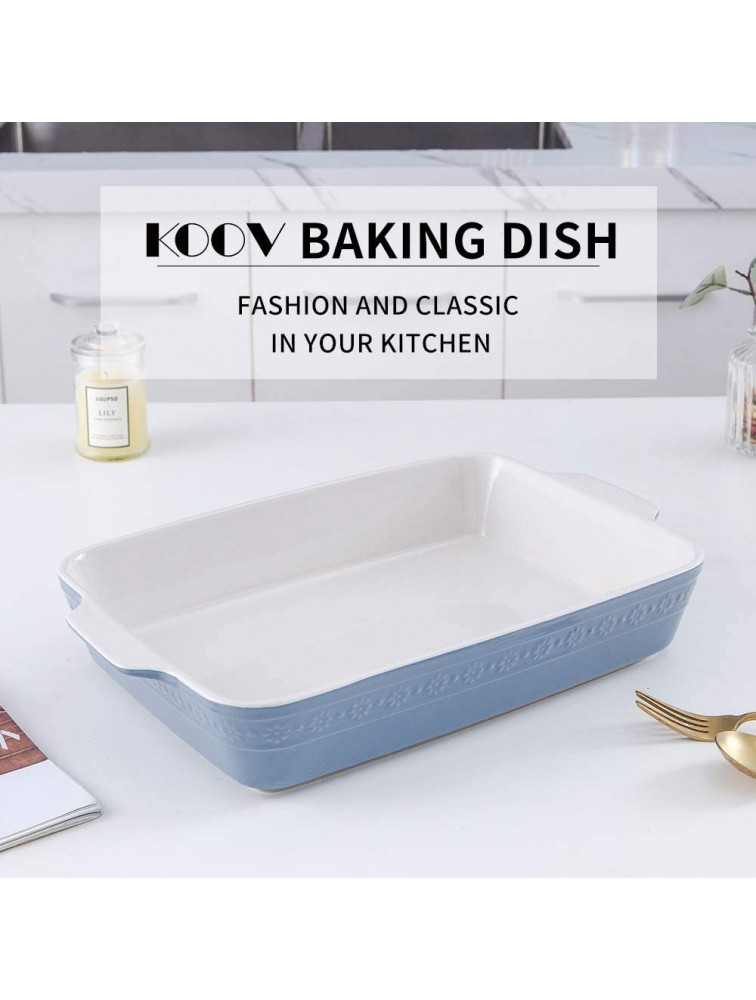 KOOV Individual Lasagne Pan Deep Rectangular 9x13 Baking Dish Ceramic Baking Dish Bakeware for Tapas Roasting Casserole Dish for Oven Haze Blue - BHNM3QE5R