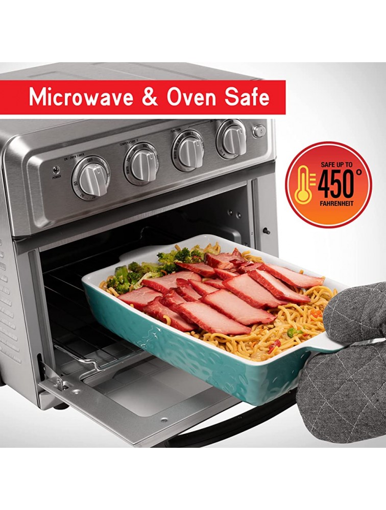 Nonstick Ceramic Baking Dish Set Oven Microwave Dishwasher Safe Rectangular Baking Pans Aqua Color - BPWZ92LL0