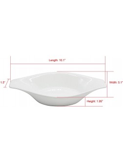 Oval Au Gratin Baking Dishes Rarebit Fine White Porcelain 10 Inches EXTRA DEEP Set Of 6 15 OUNCES 10" 6 PACK - B9K1O5NC6