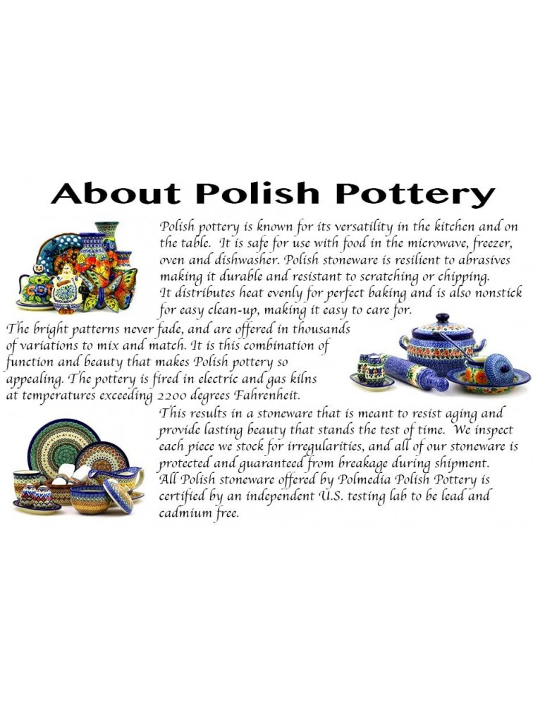 Polish Pottery Round Medium Baker with Handles Maraschino made by Ceramika Artystyczna - B05668AAS
