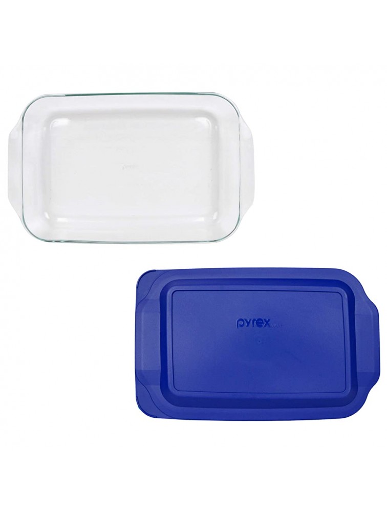 PYREX 3QT Glass Baking Dish with Blue Cover 9" x 13" Pyrex - B30ORS0BV