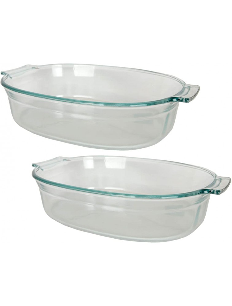 Pyrex 702 2.5 Quart Roaster Glass Dish 2 Pack - B0B3N89ZI