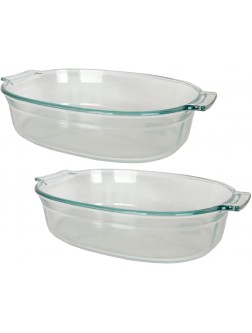 Pyrex 702 2.5 Quart Roaster Glass Dish 2 Pack - B8DQ98PZN
