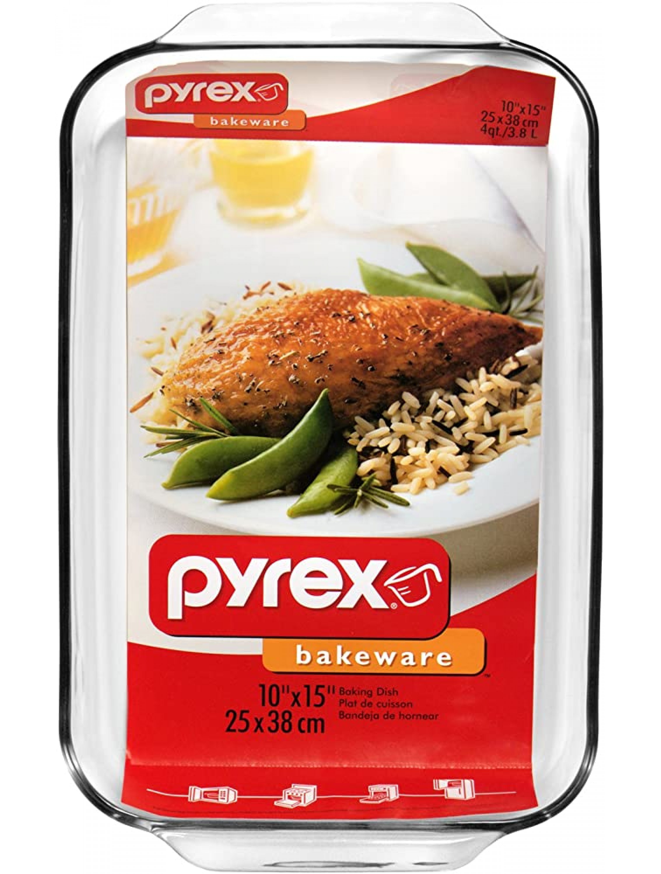 Pyrex Bakeware 4.8 Quart Oblong Baking Dish Clear - BL7F57VLF