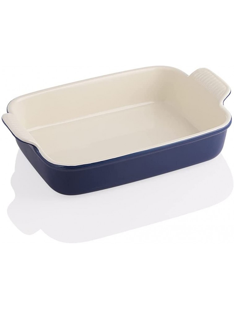 SWEEJAR Ceramic Baking Dish Large Rectangular Bakeware 3.5 Quart Casserole Dish with Double Handles Lasagna Baking Pan for Cooking Cake Banquet and Dinner 13 x 9.8 inch Navy - BI5SY2P06