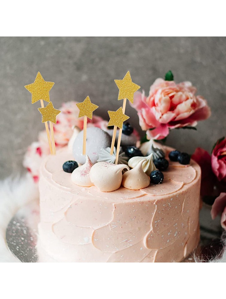 60 Pcs Delicate Star Shape Cake Inserting Decors Baking DIY Adorns for Home Wall Room Decorations - B0JCJY041