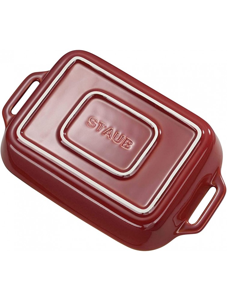 AdZzz Red ceramic 2-piece rectangular bakeware set - BJDOV8HNV