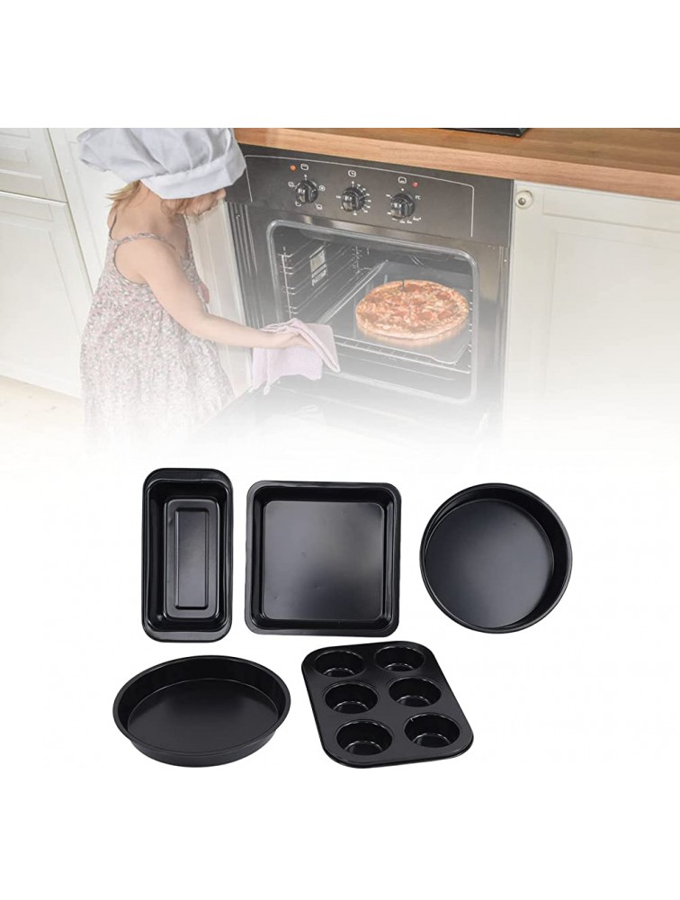 Bakeware Kit Carbon Steel Space Saving Easy To Demold Bakeware Set Uniform Heating Safe for Kitchen for Homeblack - BEOJM6Z22