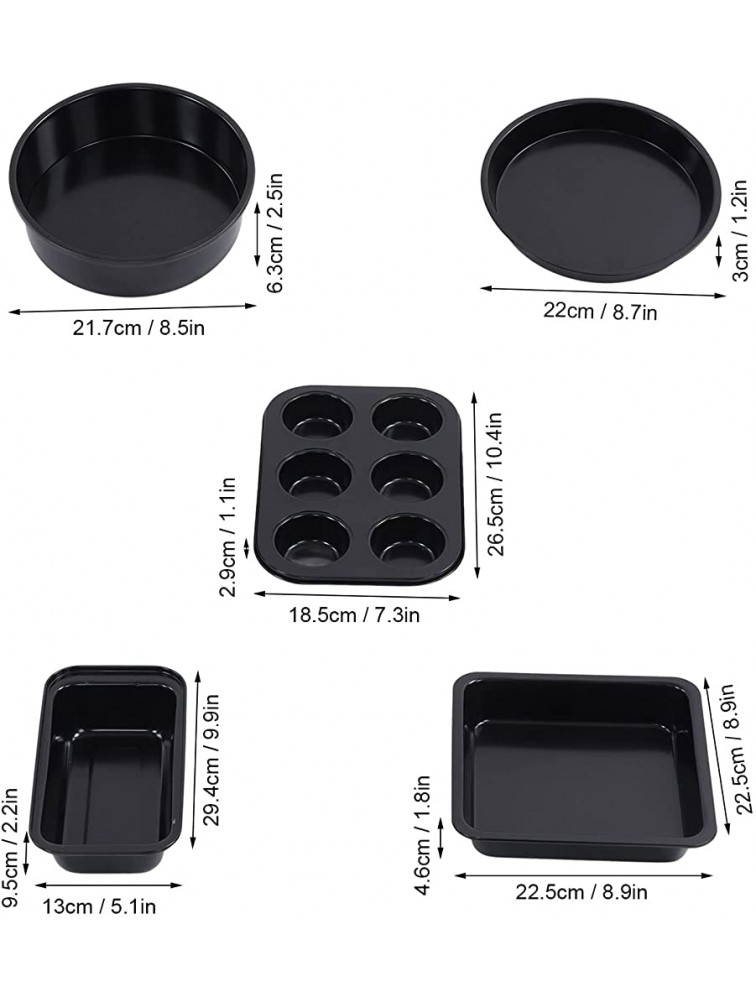 Bakeware Kit Carbon Steel Space Saving Easy To Demold Bakeware Set Uniform Heating Safe for Kitchen for Homeblack - BEOJM6Z22
