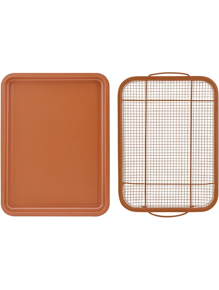 Baking with G&S Nonstick Crisper Basket with Baking Pan Copper 2 Piece Set Durable and Easy to Use - BYKBKYKSV