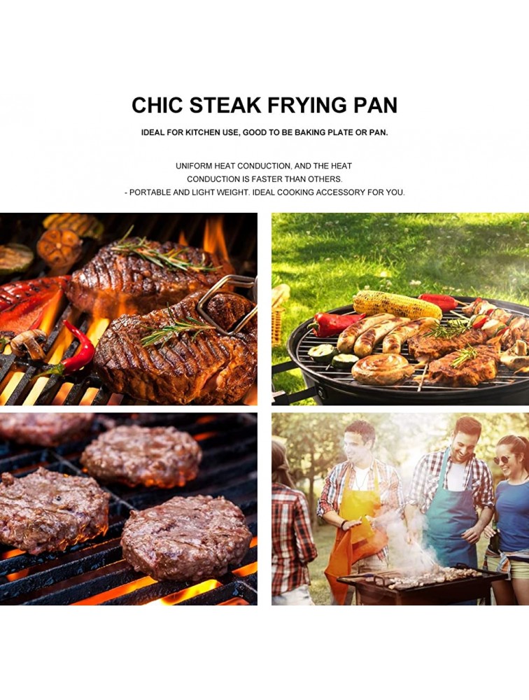 DOITOOL Steak Frying Pan Teppanyaki Cooking Pan Iron Barbecue Frying Grill Pan for Home Baking Tools - BN21G592Q