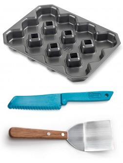 Fox Run Brownie Builder Baking Kit Includes Crispy Edge Pan Spatula and Knife 3-Piece Set Multicolored - BRA5J3NMA