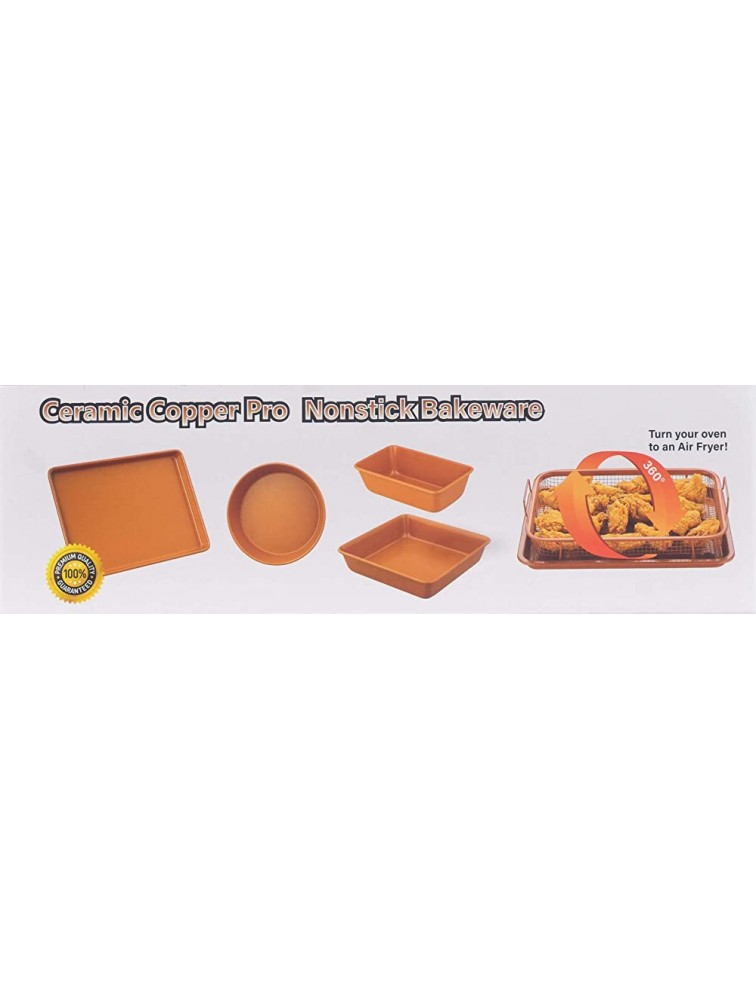 Gourmet Edge Copper Ceramic Nonstick Bakeware Set Assorted Items 6 Piece Orange 40-4006 - BYY6FC4XO