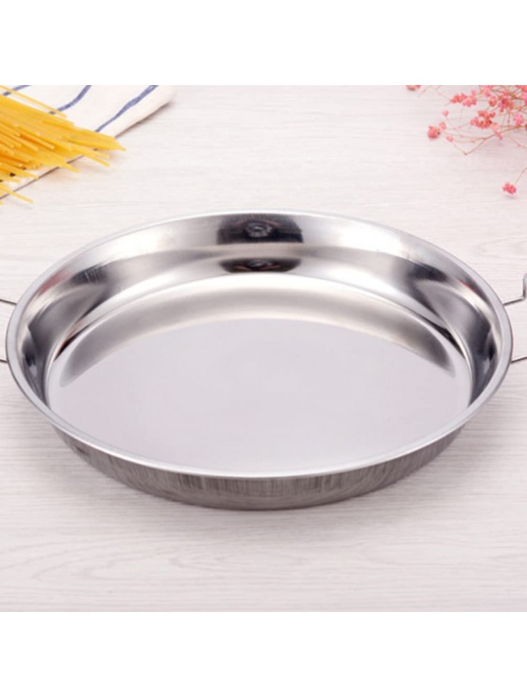 Hemoton 2pcs Stainless Steel Serving Platter Steaming Tray Noodles Bowl Round Dessert Dish with Double for Cooking Baking Steaming 24CM - BTL6RMPE6