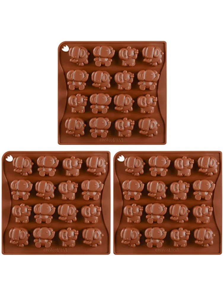 Hemoton 3pcs Elephant Silicone Chocolate Molds Animal Candy Molds Ice Cube Tray Cake Decoration Fondant Mold for Chocolates Soap Crayons Candles - BAFIN0AH6