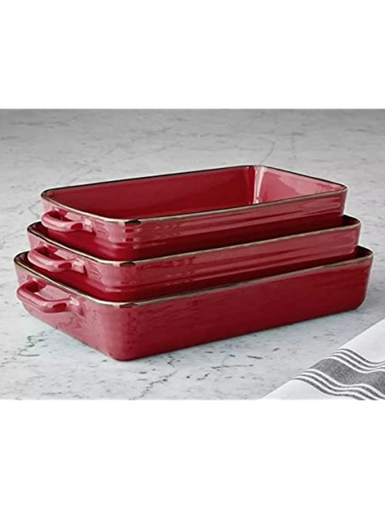 Member Mark 3 Piece Ceramic Bakeware Set Assorted Colors Red - BDRKTOFXL