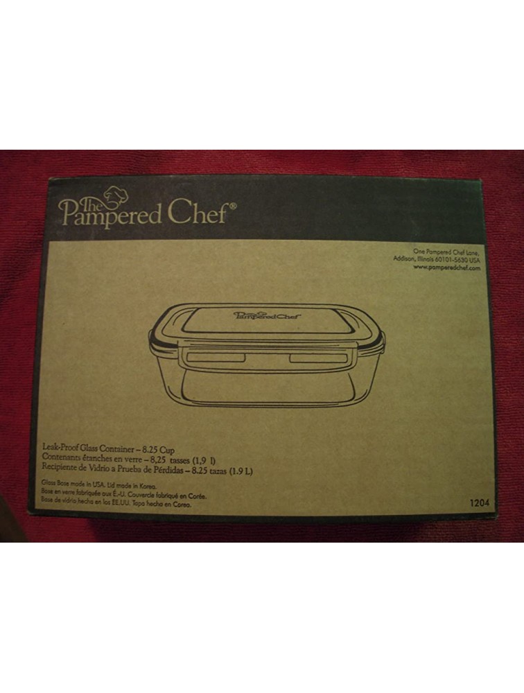 Pampered Chef 8 1 4-cup Rectangle Leakproof Glass Container with Lid - BRN7W5XII
