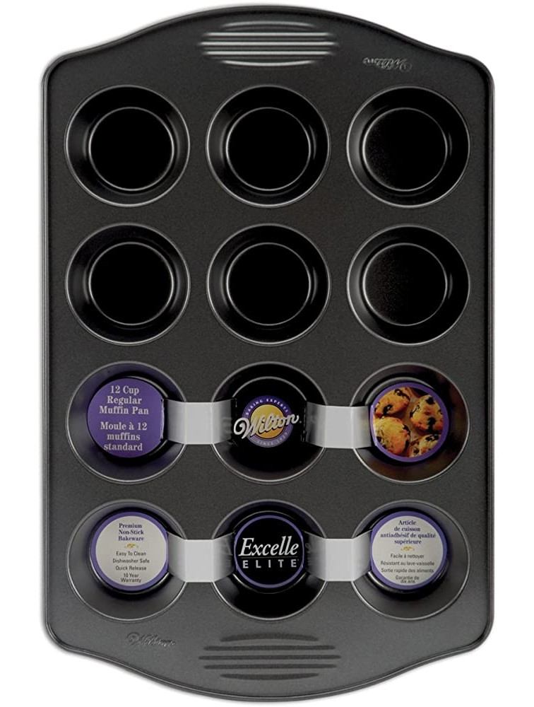Wilton Perfect Results Premium Non-Stick Bakeware Muffin Pan for Great Muffins and So Much More 12 Cavities - B4SO8JXBL