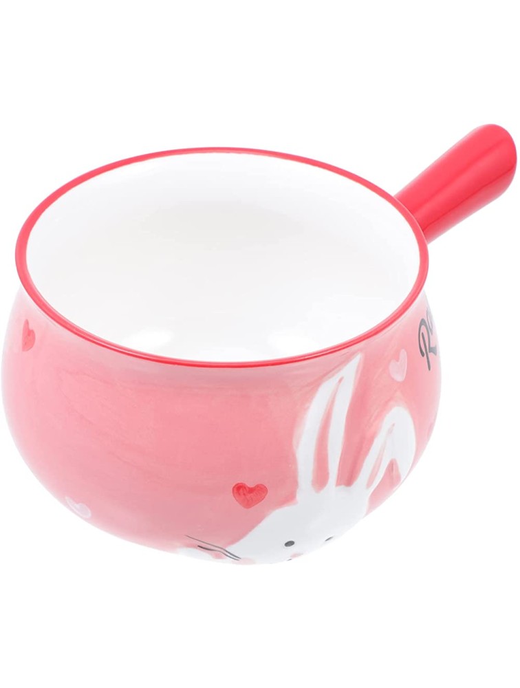 Angoily Enamel Milk Pot Non- stick Mini Saucepan Butter Warmer with Handle Small Cookware Pink - BJU2C4QTO