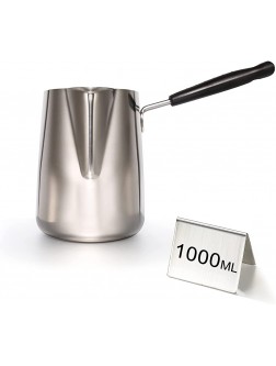 ELUSH 1000ml 33oz Butter Warmer Premium Stainless Steel Milk Warmer Pot with Spout Butter Pan Turkish Coffee Pot Chocolate Melting Pot 1000ml - BYZCSP2X1